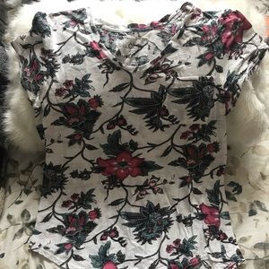 Loft white floral t shirt